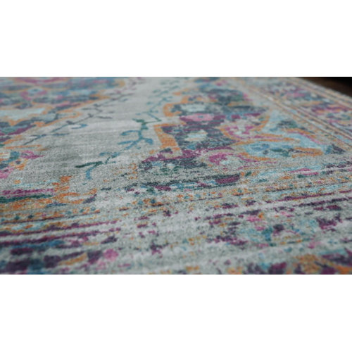 Bungalow Rose Menard Oriental Area Rug in Teal And Purple & Reviews